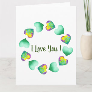 Tarjeta Día de San Valentín romántico y adorable acuarela