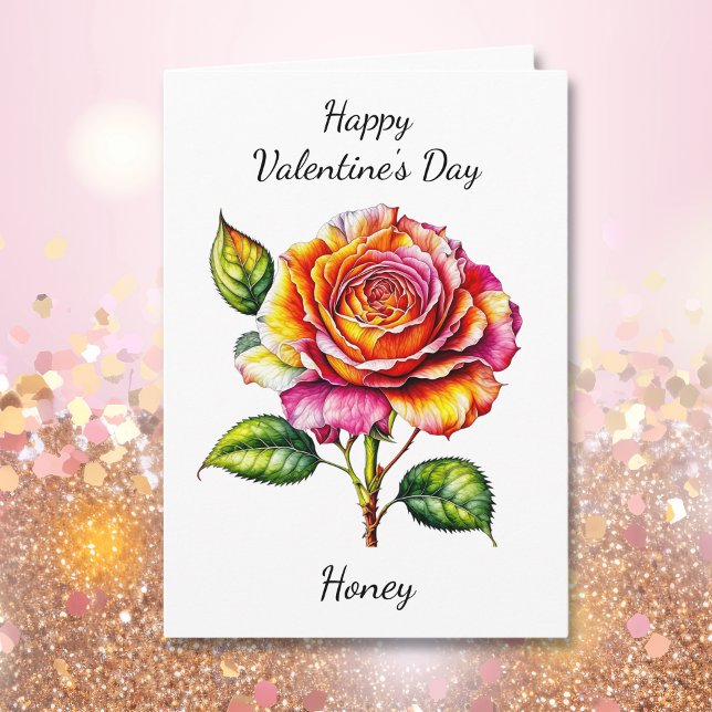 Tarjeta Día de San Valentín | Rosa acuarela (Subido por el creador)