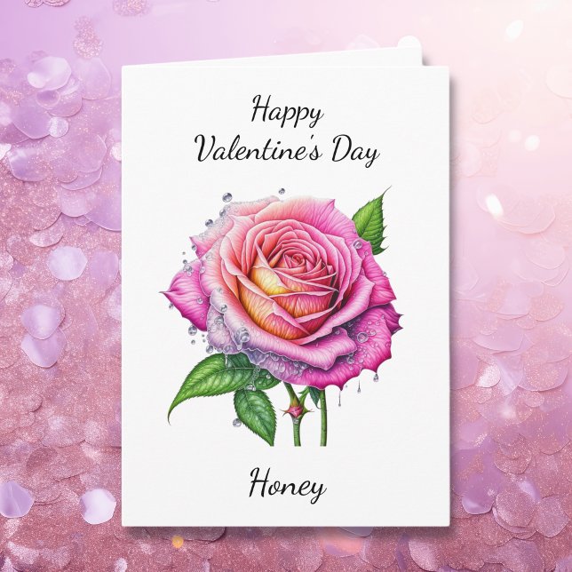Tarjeta Día de San Valentín | Rosa acuarela (Subido por el creador)