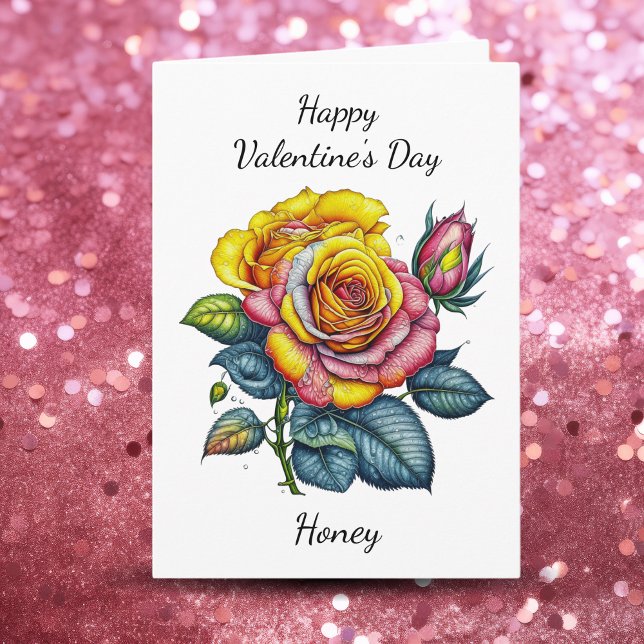 Tarjeta Día de San Valentín | Rosa acuarela (Subido por el creador)