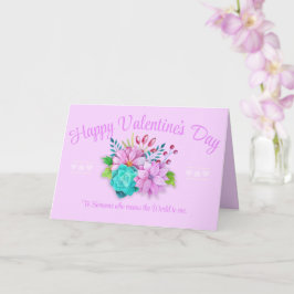 Tarjeta Día de San Valentín rosa elegante