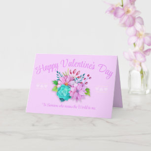 Tarjeta Día de San Valentín rosa elegante