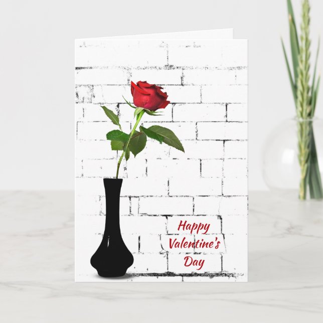 Tarjeta Día de San Valentín Rosa Roja (Anverso)