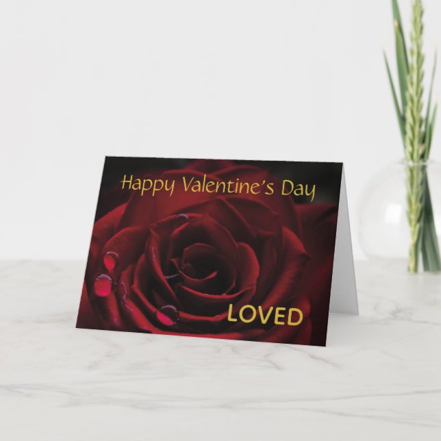 Tarjeta DÍA DE SAN VALENTÍN| Rosa roja| AMADO| Cristianos (Anverso)