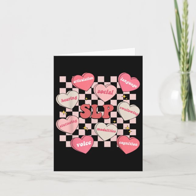 Tarjeta Día de San Valentín Slp Candy Hearech Therapy Sped (Anverso)