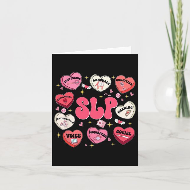 Tarjeta Día de San Valentín Slp Terapia De Discurso Candy  (Anverso)