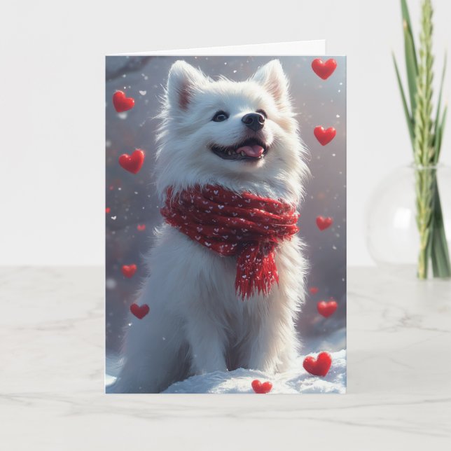Tarjeta Día de San Valentín Soñador Eskimo Americano (Anverso)