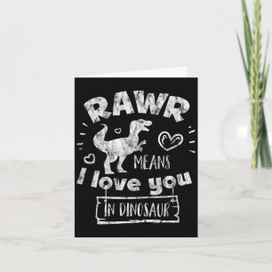 Tarjeta Día de San Valentín T-rex Rawr Significa Te Amo En