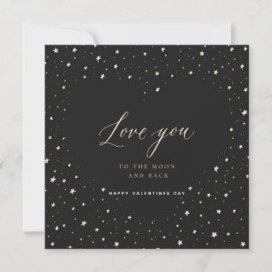 Tarjeta día de San Valentín te amo a la luna y a l