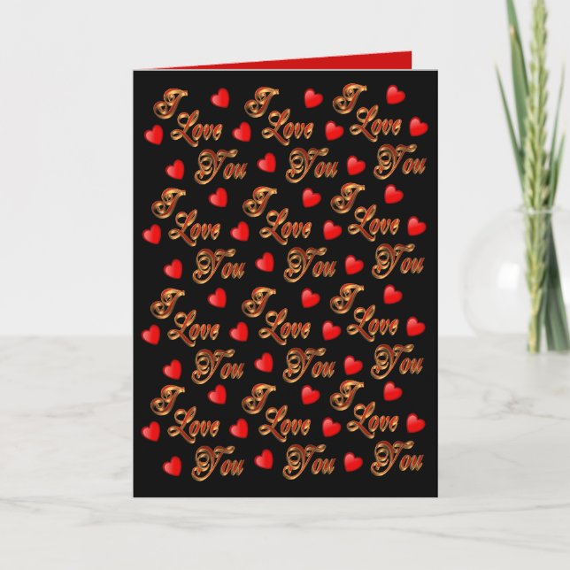 tarjeta día de San Valentín te amo los corazones (Anverso)