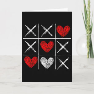 Tarjeta Día de San Valentín Tic-tac-toe Xo-xo Divertido Va
