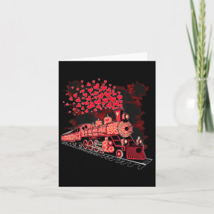 Tarjeta Día de San Valentín Train Railroad Heart Toddler B