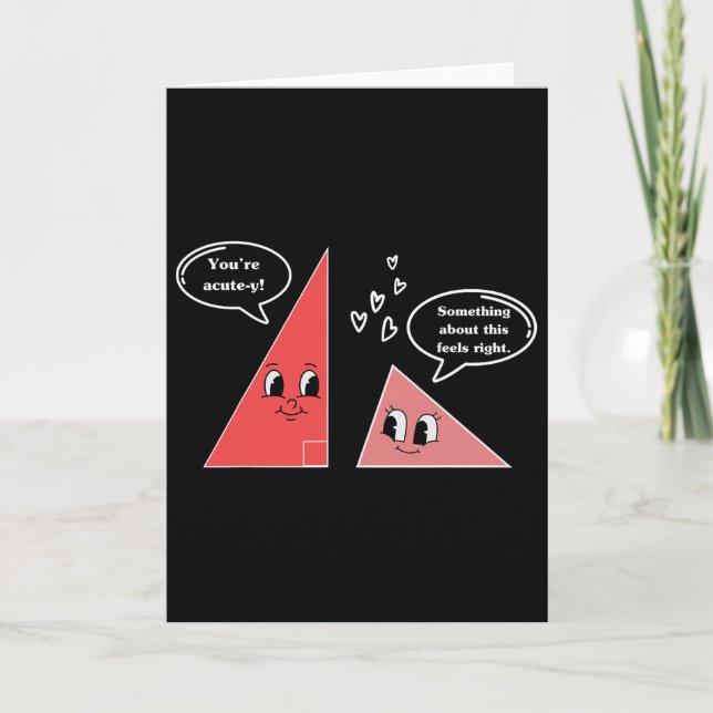 Tarjeta Día de San Valentín Triángulo Divertido Chiste Mat (Anverso)