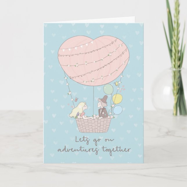Tarjeta día de San Valentín, vamos a aventuras (Anverso)