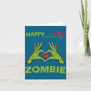 Tarjeta Día de San Valentín Zombie Forma de Mano Un Corazó