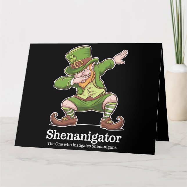 Tarjeta Día de Simpatizantes Shenanigator Dabbing Leprecha (Anverso)
