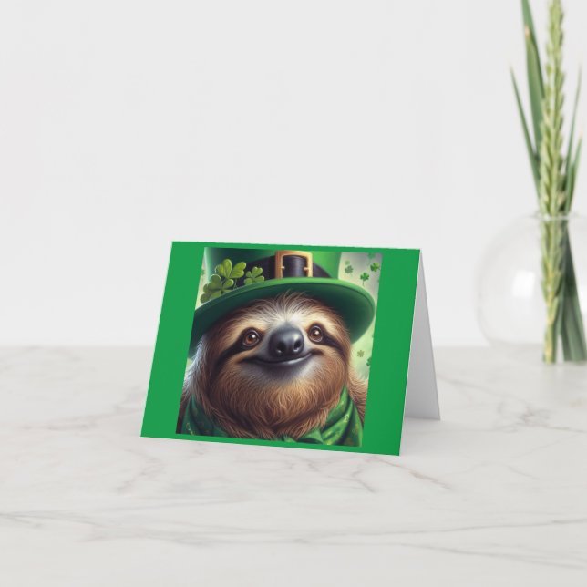 Tarjeta Día de Sloth St Paddys (Anverso)