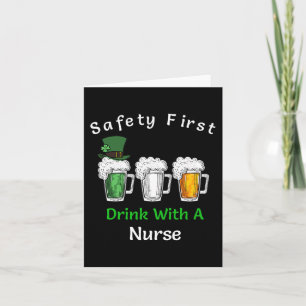Tarjeta Día De St Patricks - Primer Bebida De Seguridad Co