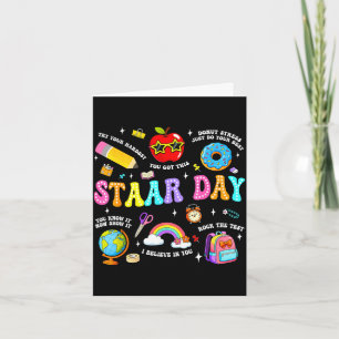 Tarjeta Día de Staar maestro estudiante positivo maestro