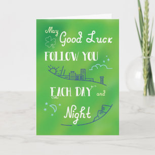 Tarjeta Día de suerte día y noche Día de San Patricio