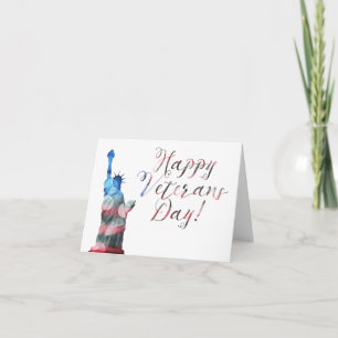 Tarjeta Día de veteranos feliz (bokeh de la libertad)