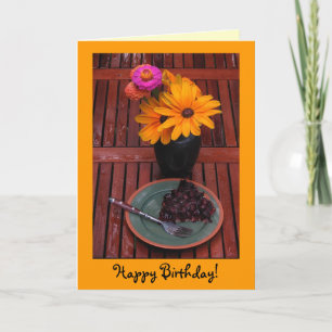 Tarjeta Día del Aniversario del Arte y Flores de Blueberry