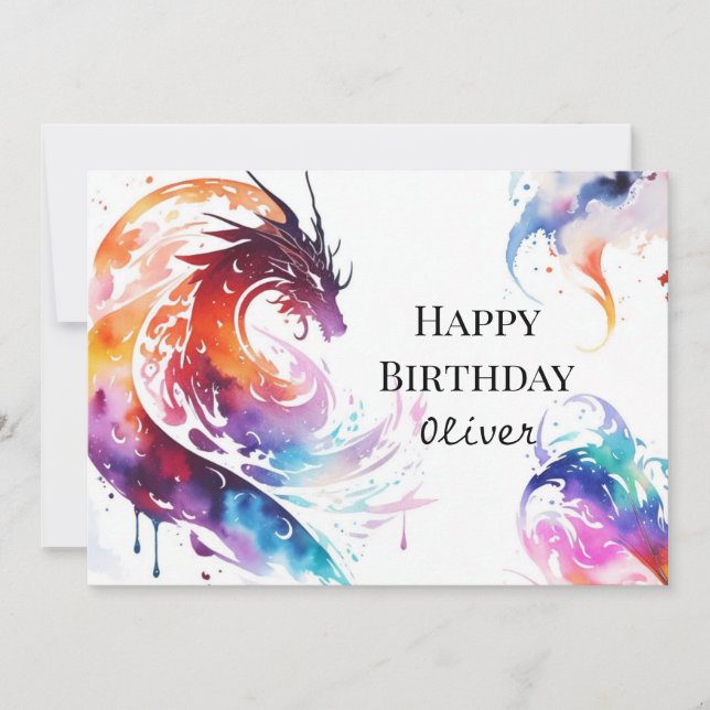 Tarjeta Día del Aniversario del Dragón Majestuoso (Anverso)