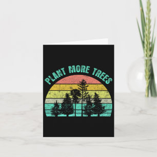 Tarjeta Día del Árbol 2021 Plantar más árboles Retro Natur