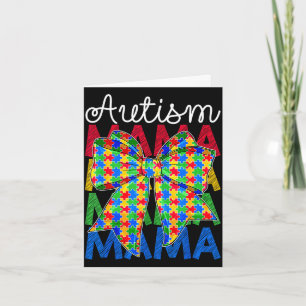 Tarjeta Día del autismo mama lazo coquette concienciación