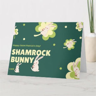 Tarjeta Día del Conejo de Shamrock St. Patrick 