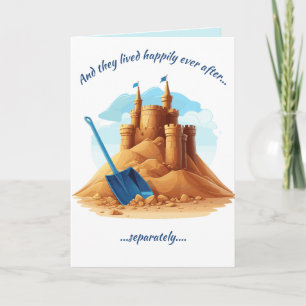 Tarjeta Día del Divorcio Feliz Castillo Editable