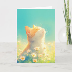 Tarjeta Día del ensueño del gato naranja
