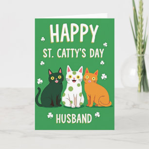 Tarjeta Día del Gato Feliz Marido