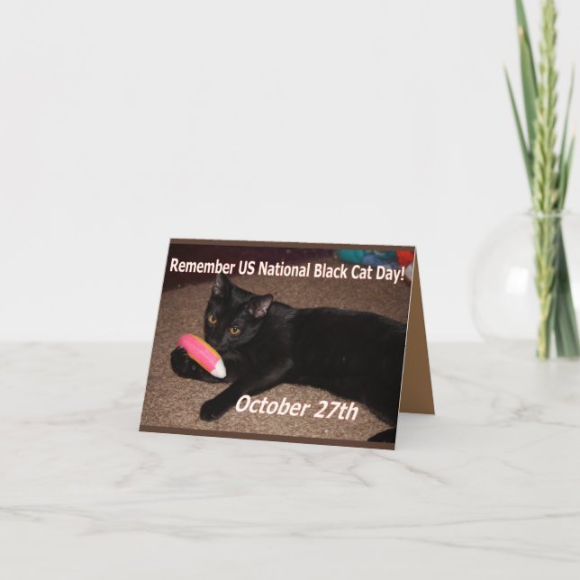 Tarjeta Día del gato negro (Anverso)