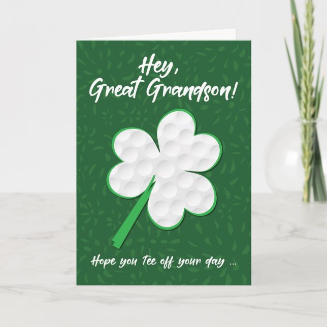 Tarjeta Día del Gran Abuelo Deportivo de Golf St. Patrick (Anverso)