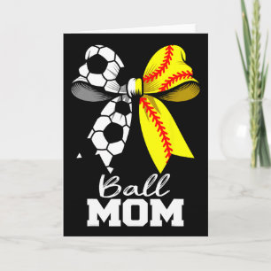Tarjeta Día del juego de fútbol suave de la mamá coquette