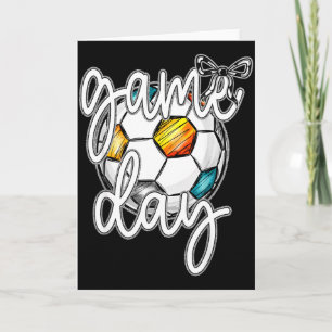 Tarjeta Día del Juego Retro Fútbol Coquette Lazo Mujeres N