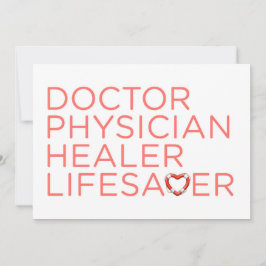 Tarjeta Día del Médico Médico Sanador Salvavidas