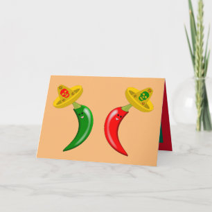 Tarjeta Día del Muerto Personalizado Mexicano del Chilis