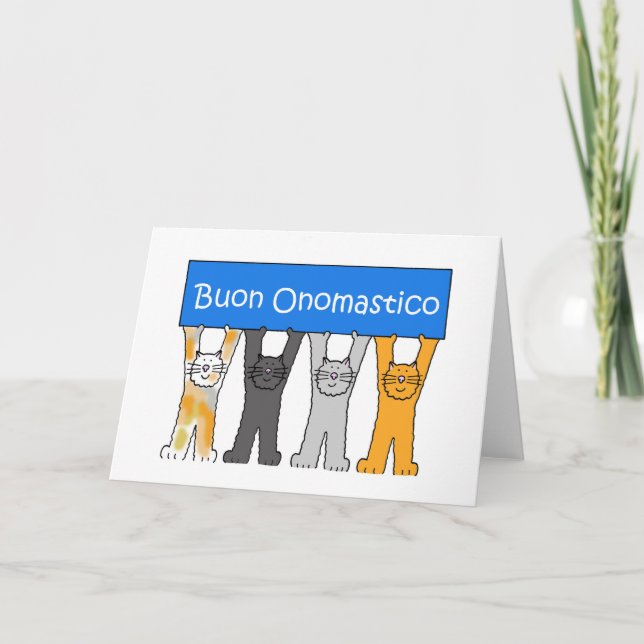 Tarjeta Día del Nombre Italiano Felicitaciones Personaliza (Anverso)