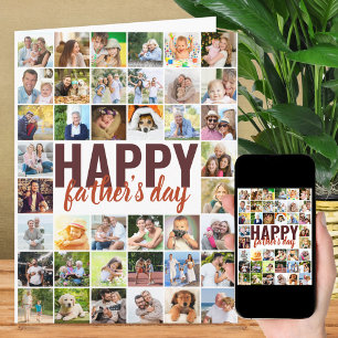 Tarjeta Día del Padre 40 Collage de Fotos Grande Personali