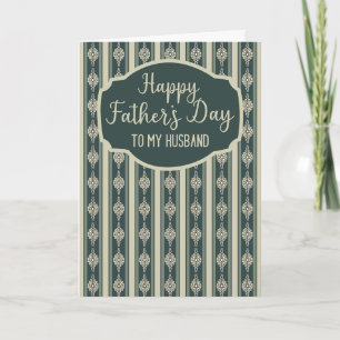 Tarjeta Día del Padre a mi esposo Boho tradicional a rayas