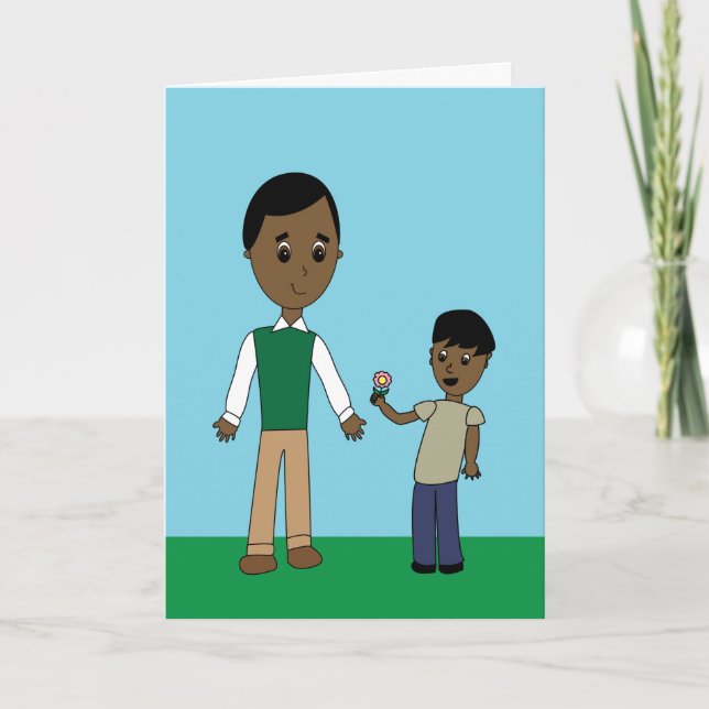 Tarjeta Día Del Padre A Papá De Son Afroamericanos Crecer (Anverso)