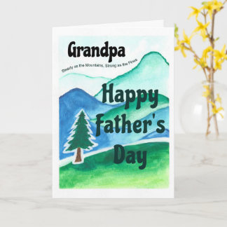 Tarjeta Día del Padre Abuelo Firme como las Montañas