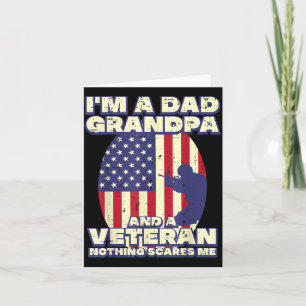 Tarjeta Día del Padre Abuelo Veterano Bandera Padres Abuel