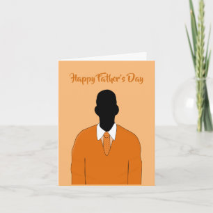 Tarjeta Día del Padre Afroamericano Naranja Feliz
