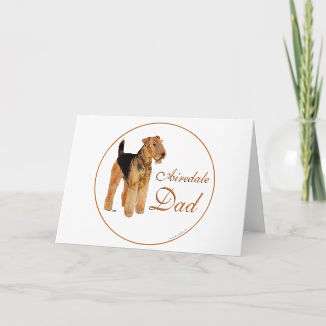 Tarjeta Día del Padre Airedale (Anverso)