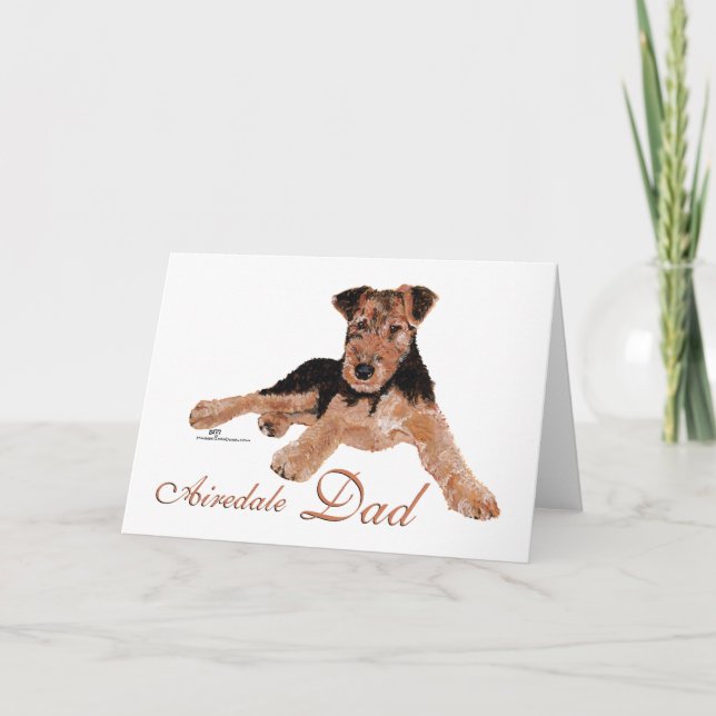 Tarjeta Día del Padre Airedale Terrier (Anverso)