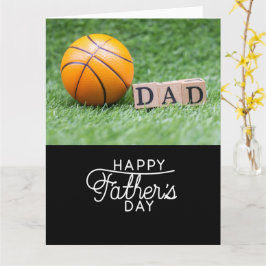 Tarjeta Día del Padre al baloncesto en verde para Papá