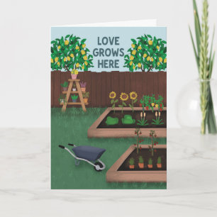 Tarjeta Día del Padre Amor Crece Aquí Jardín
